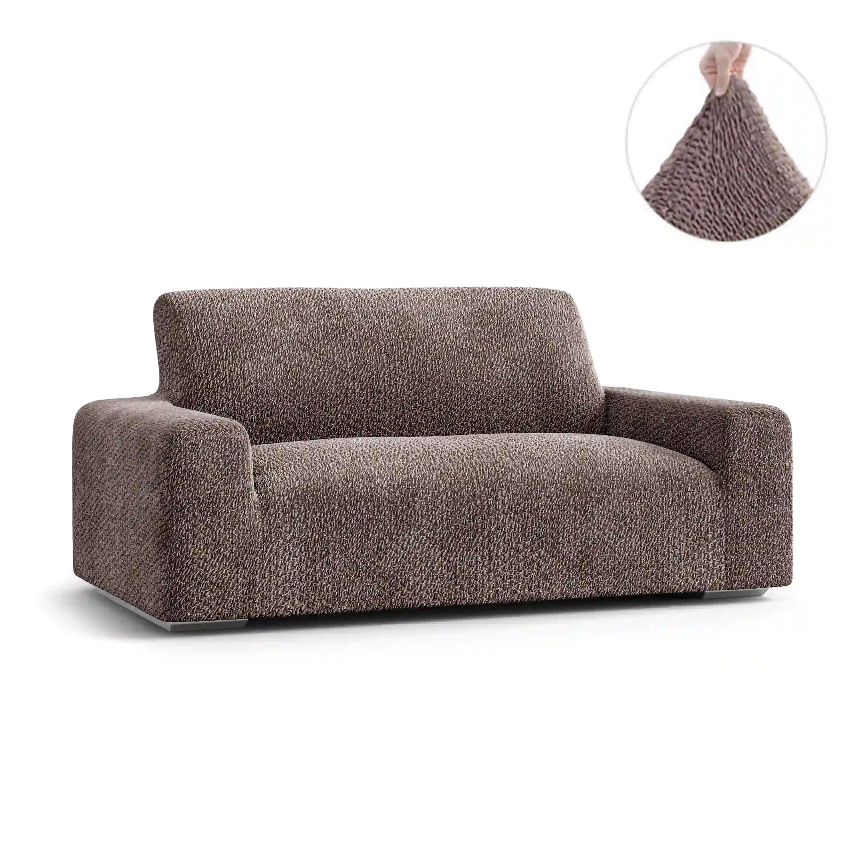 2 Seater Sofa Cover - Brown, Velvet Collection